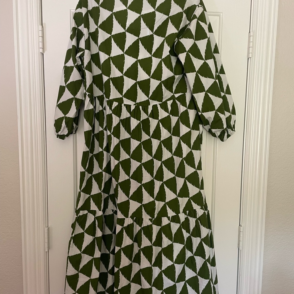Maeve Olive and White Abstract Dress - Picture 4 of 4